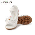 2015 hot selling cheap white handmade genuine pure leather sandals